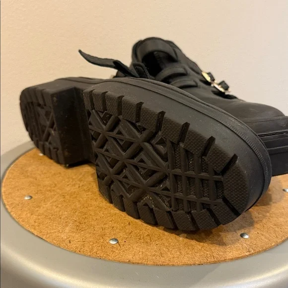 Black Leather Platform Mary Jane Platform Converse - Picture 6 of 6